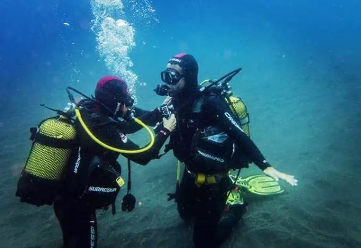 Norberto Diver — batismo de mergulho no Faial